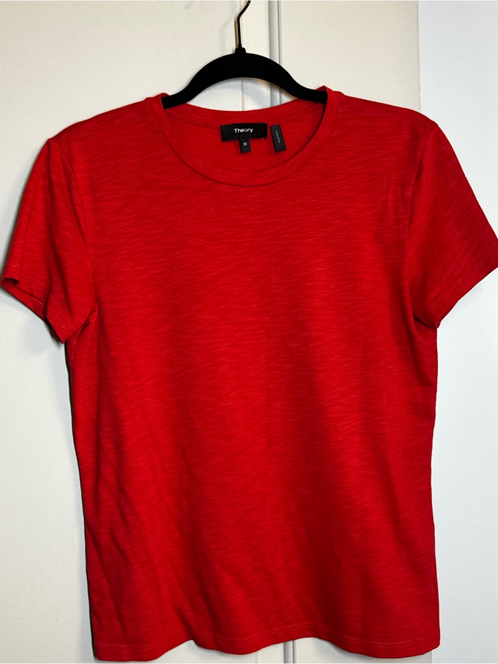 Theory Women’s Red Short Sleeve Crewneck Tee